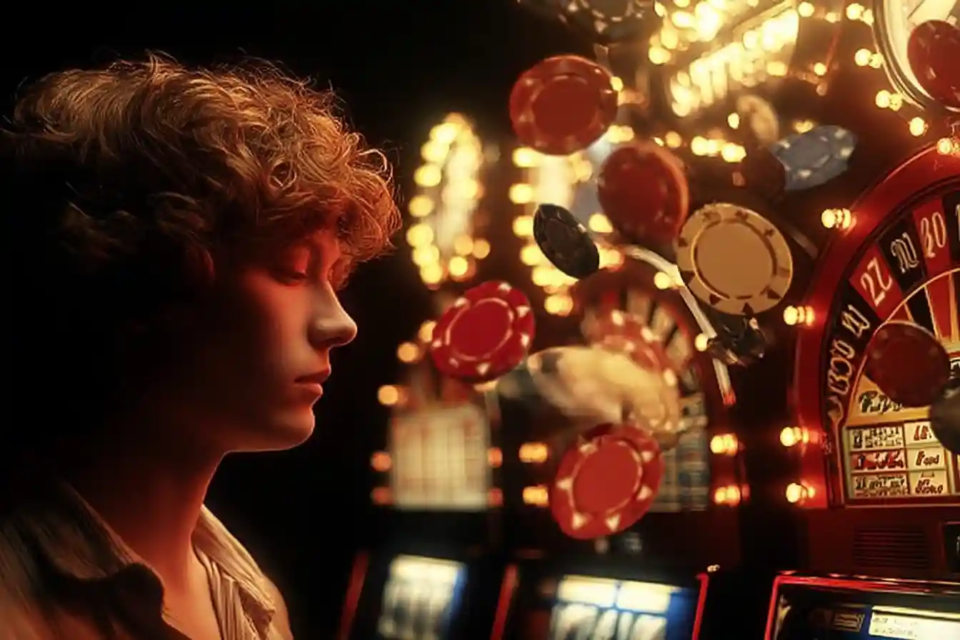 Slot machine displaying a jackpot